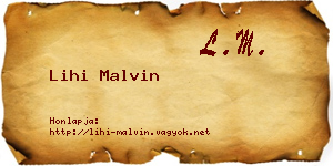 Lihi Malvin névjegykártya